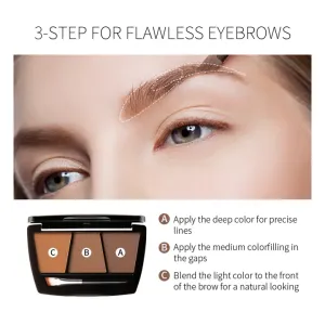 Menow 3 Color Eyebrow Kit with 2 Eyeliner Pencil Free - E432